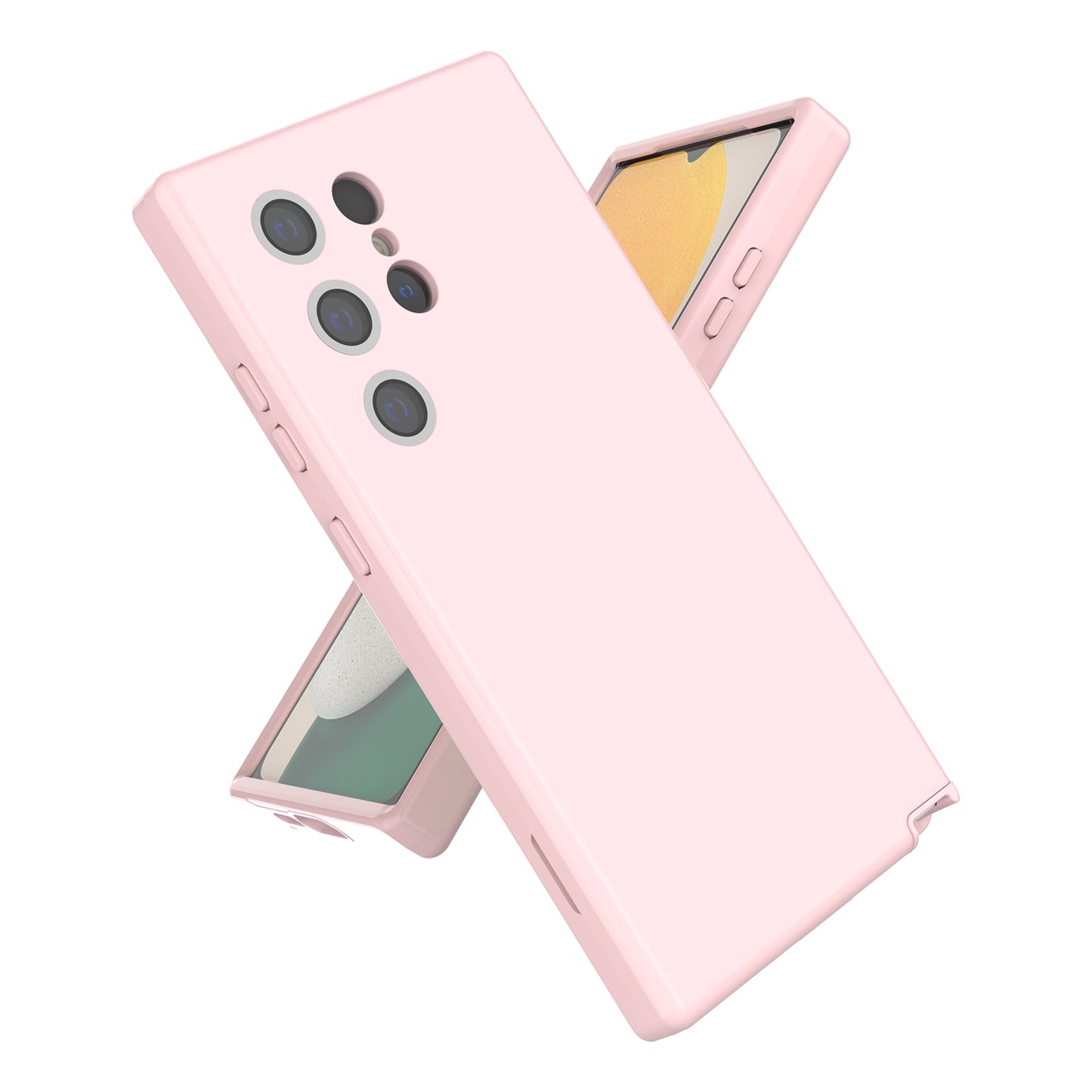 GW03 For Samsung Galaxy S24 Ultra Cell Phone Case Anti-fingerprint Rubberized TPU + PC Cover - Rose Gold