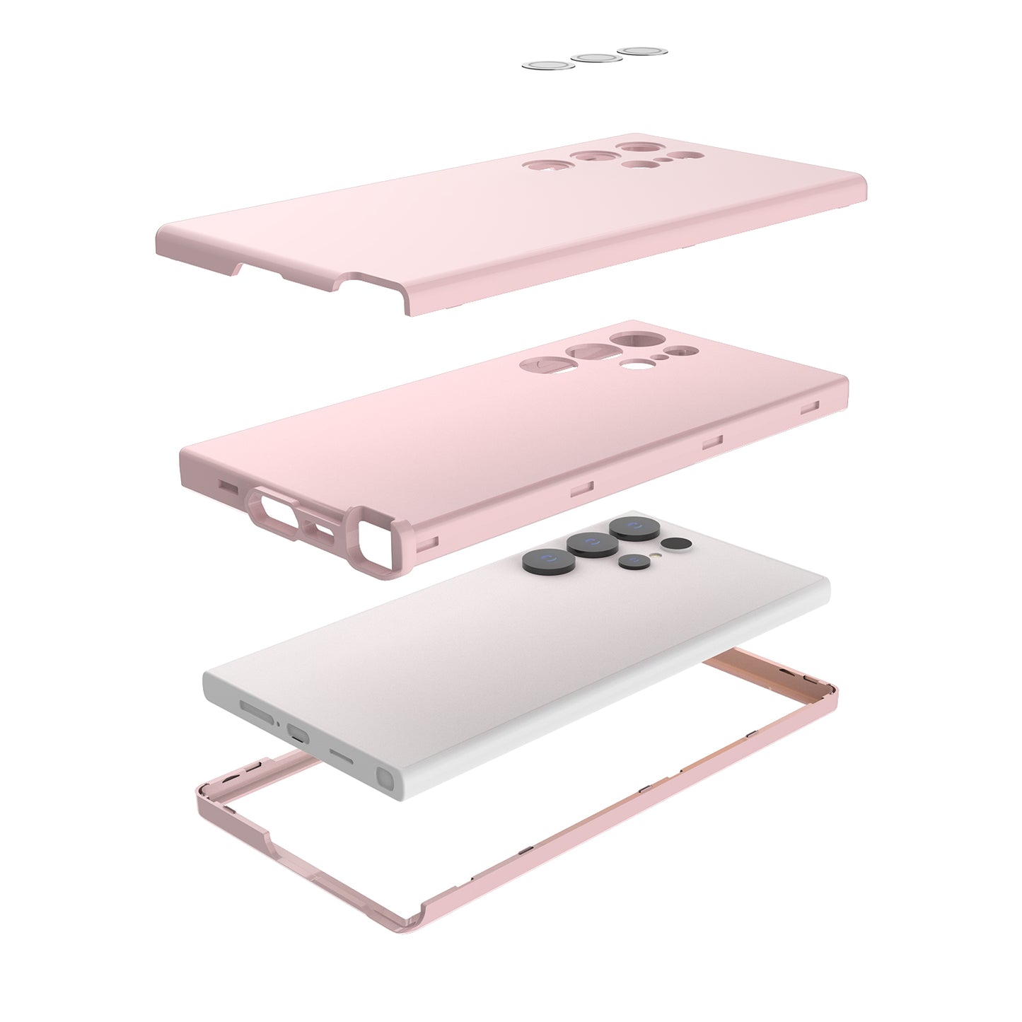 GW03 For Samsung Galaxy S24 Ultra Cell Phone Case Anti-fingerprint Rubberized TPU + PC Cover - Rose Gold