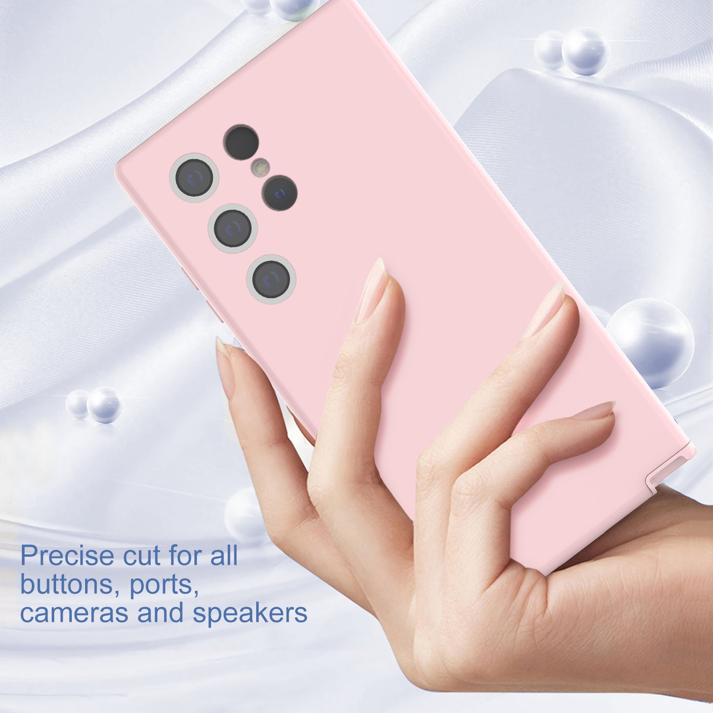 GW03 For Samsung Galaxy S24 Ultra Cell Phone Case Anti-fingerprint Rubberized TPU + PC Cover - Rose Gold