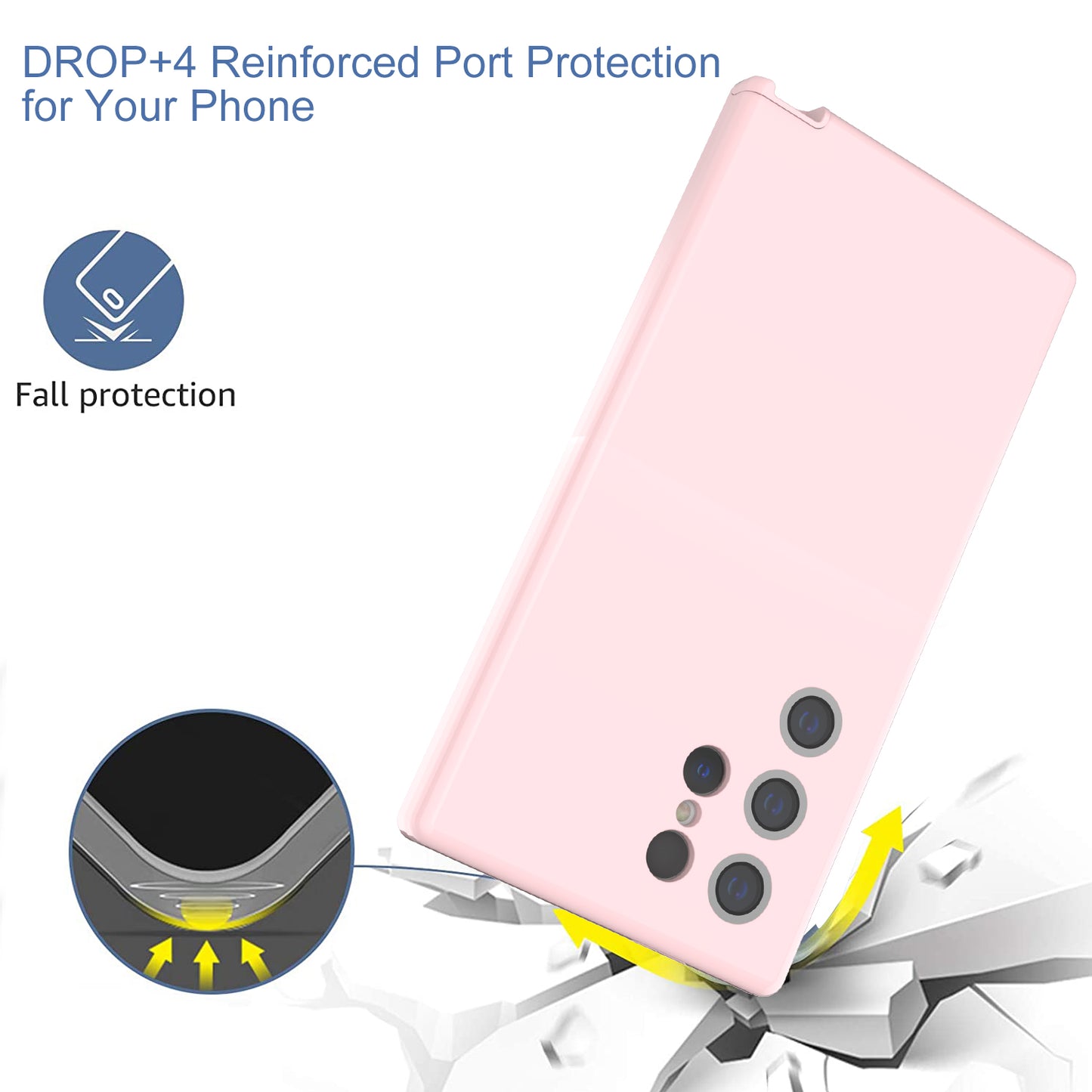 GW03 For Samsung Galaxy S24 Ultra Cell Phone Case Anti-fingerprint Rubberized TPU + PC Cover - Rose Gold