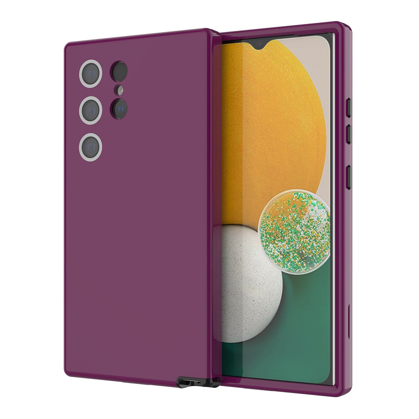 GW03 For Samsung Galaxy S24 Ultra Cell Phone Case Anti-fingerprint Rubberized TPU + PC Cover - Dark Purple