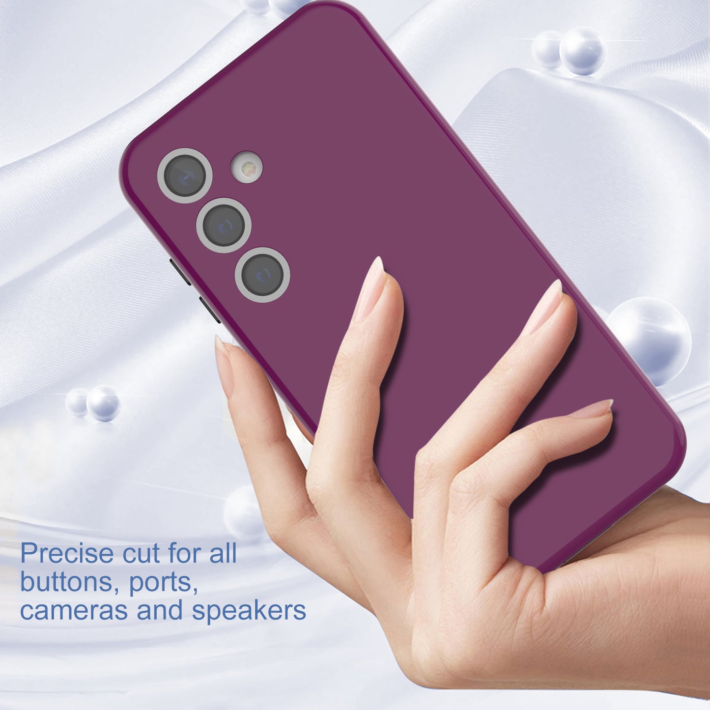GW03 For Samsung Galaxy S24 Case Shockproof TPU + PC Anti-fingerprint Phone Shell - Dark Purple