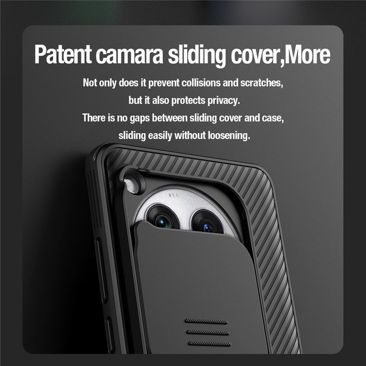 NILLKIN CamShield Pro Series For OnePlus 12 5G Case Slim Shockproof Phone Cover with Slide Camera Lid - Black
