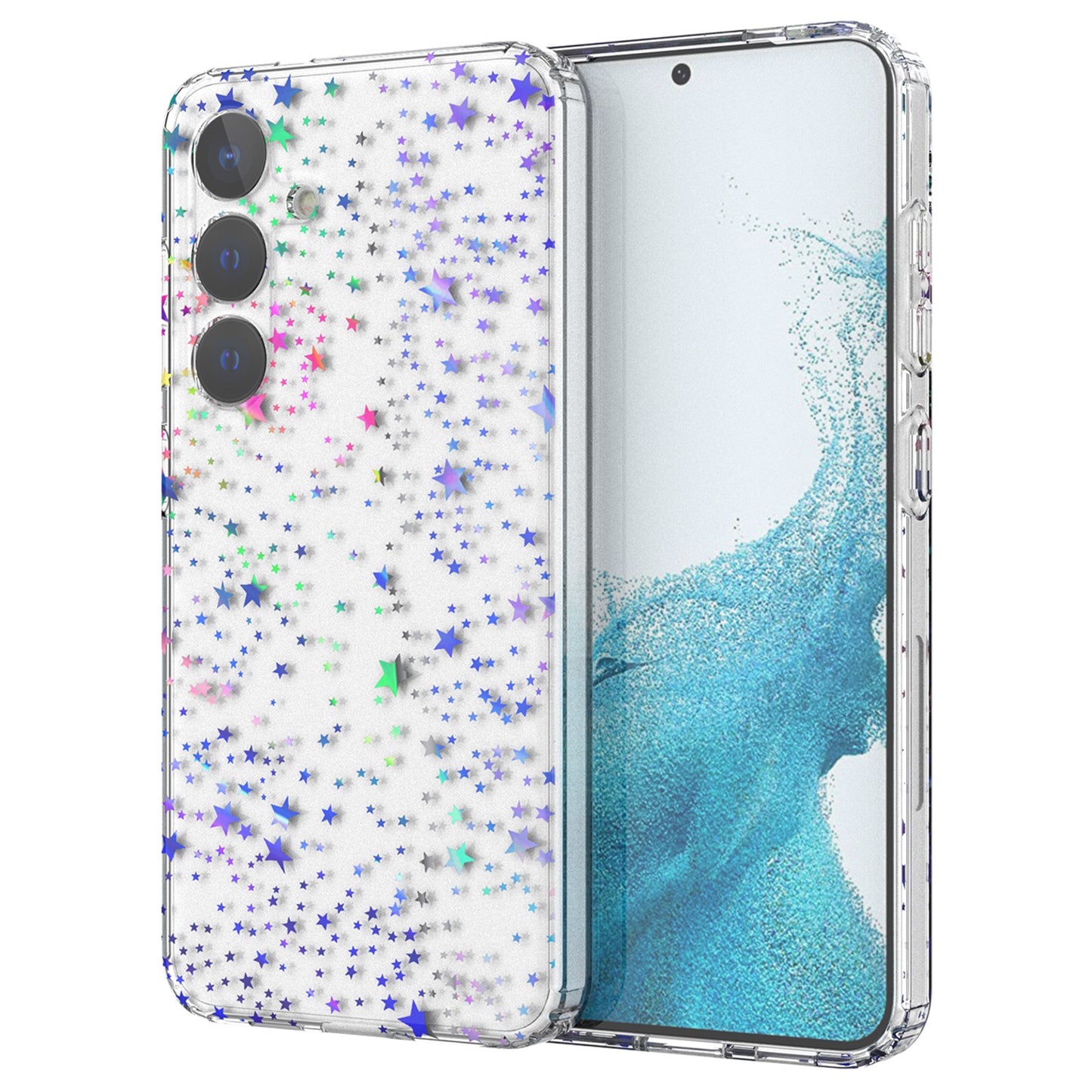 For Samsung Galaxy S24 Case Pattern PC + TPU Laser Carving Phone Cover - Star