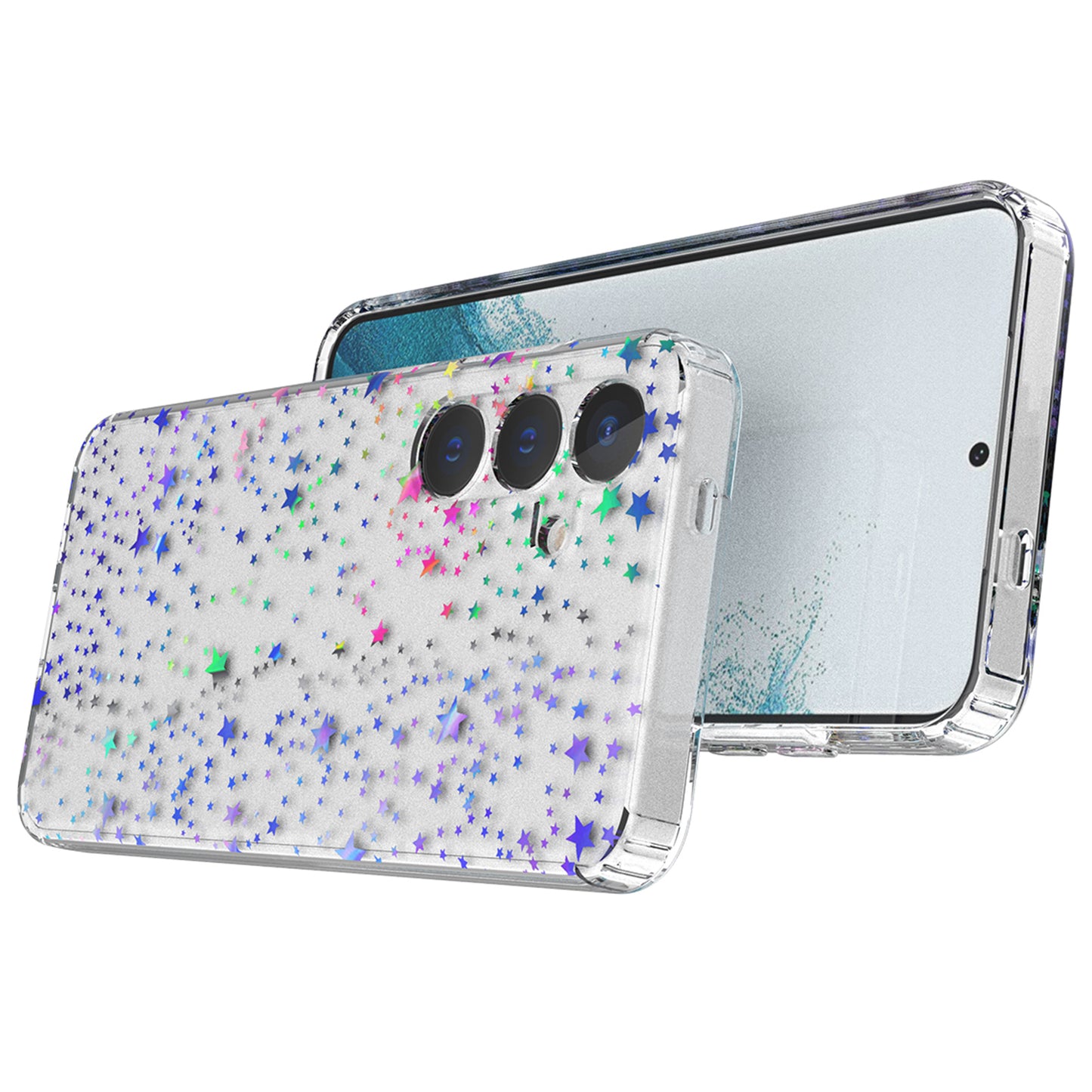 For Samsung Galaxy S24 Case Pattern PC + TPU Laser Carving Phone Cover - Star