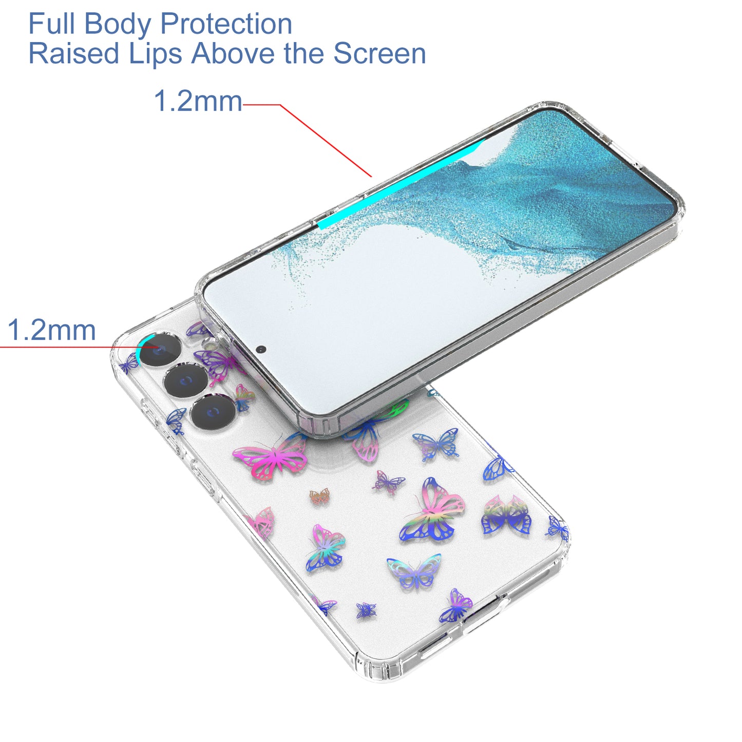 For Samsung Galaxy S24 Case Pattern PC + TPU Laser Carving Phone Cover - Butterfly