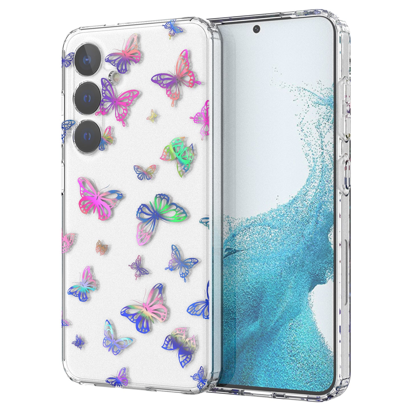 For Samsung Galaxy S24+ Cell Phone Case Stylish Laser Pattern PC + TPU Back Cover - Butterfly