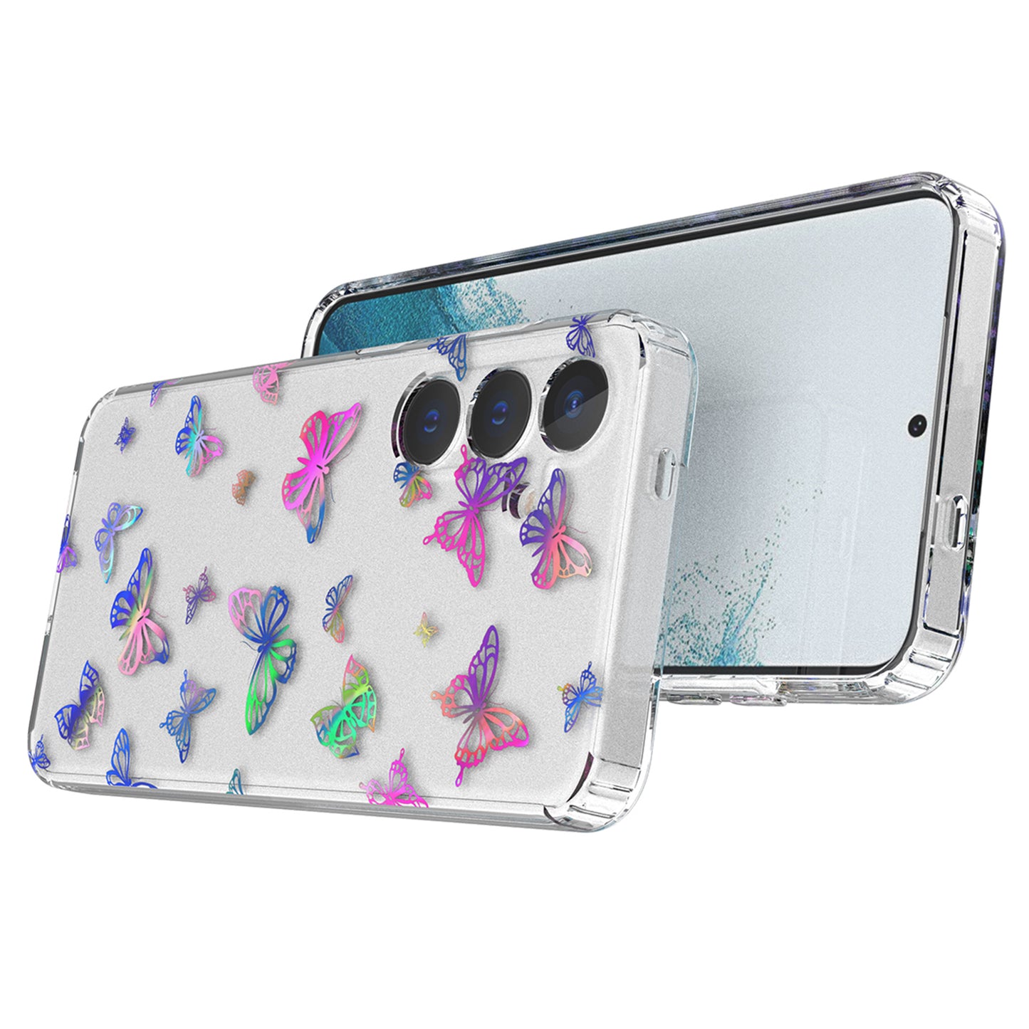 For Samsung Galaxy S24+ Cell Phone Case Stylish Laser Pattern PC + TPU Back Cover - Butterfly