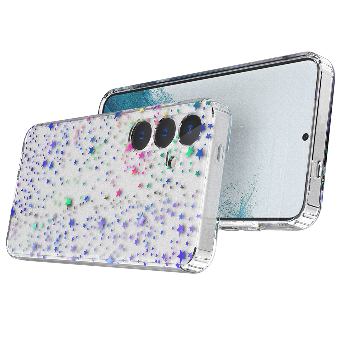 For Samsung Galaxy S24+ Cell Phone Case Stylish Laser Pattern PC + TPU Back Cover - Star