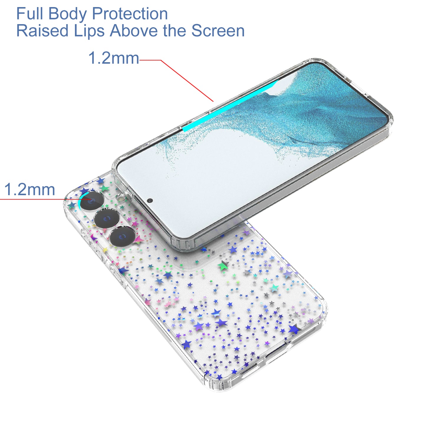 For Samsung Galaxy S24+ Cell Phone Case Stylish Laser Pattern PC + TPU Back Cover - Star