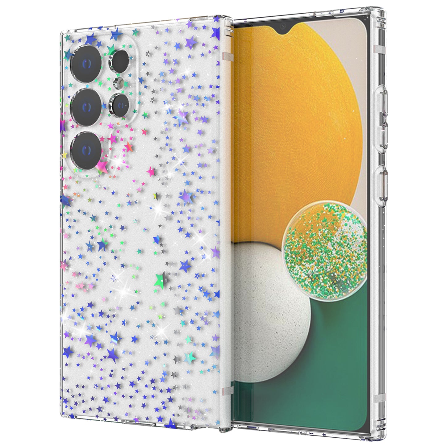 For Samsung Galaxy S24 Ultra Case Laser Pattern Anti-scratch PC + TPU Phone Shell - Star