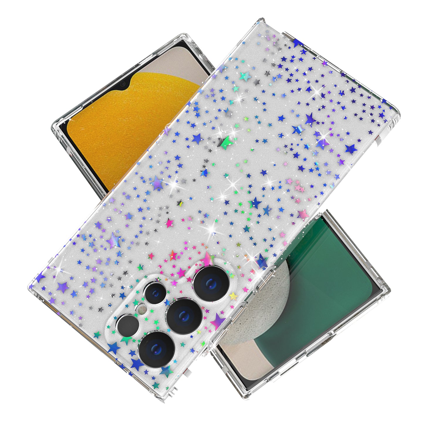 For Samsung Galaxy S24 Ultra Case Laser Pattern Anti-scratch PC + TPU Phone Shell - Star