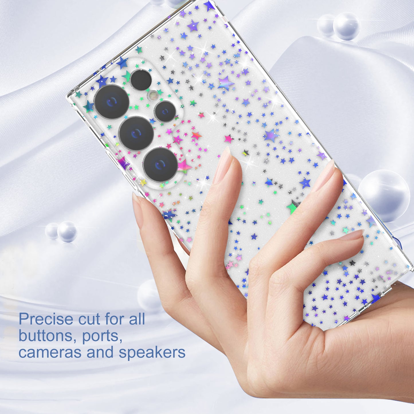 For Samsung Galaxy S24 Ultra Case Laser Pattern Anti-scratch PC + TPU Phone Shell - Star