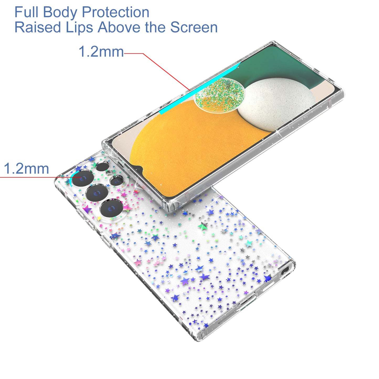 For Samsung Galaxy S24 Ultra Case Laser Pattern Anti-scratch PC + TPU Phone Shell - Star