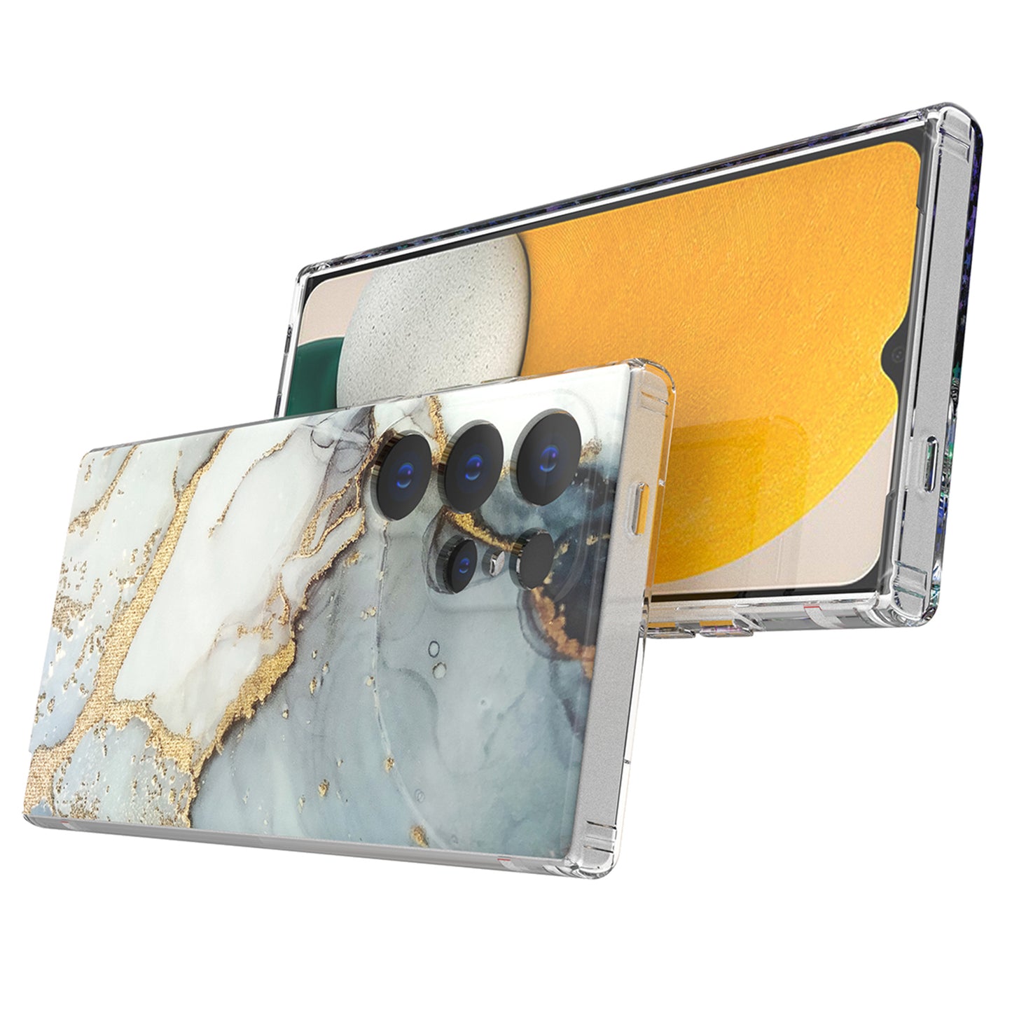 GW18 Phone Case for Samsung Galaxy S24 Ultra Marble Pattern IMD Phone Cover - Style A