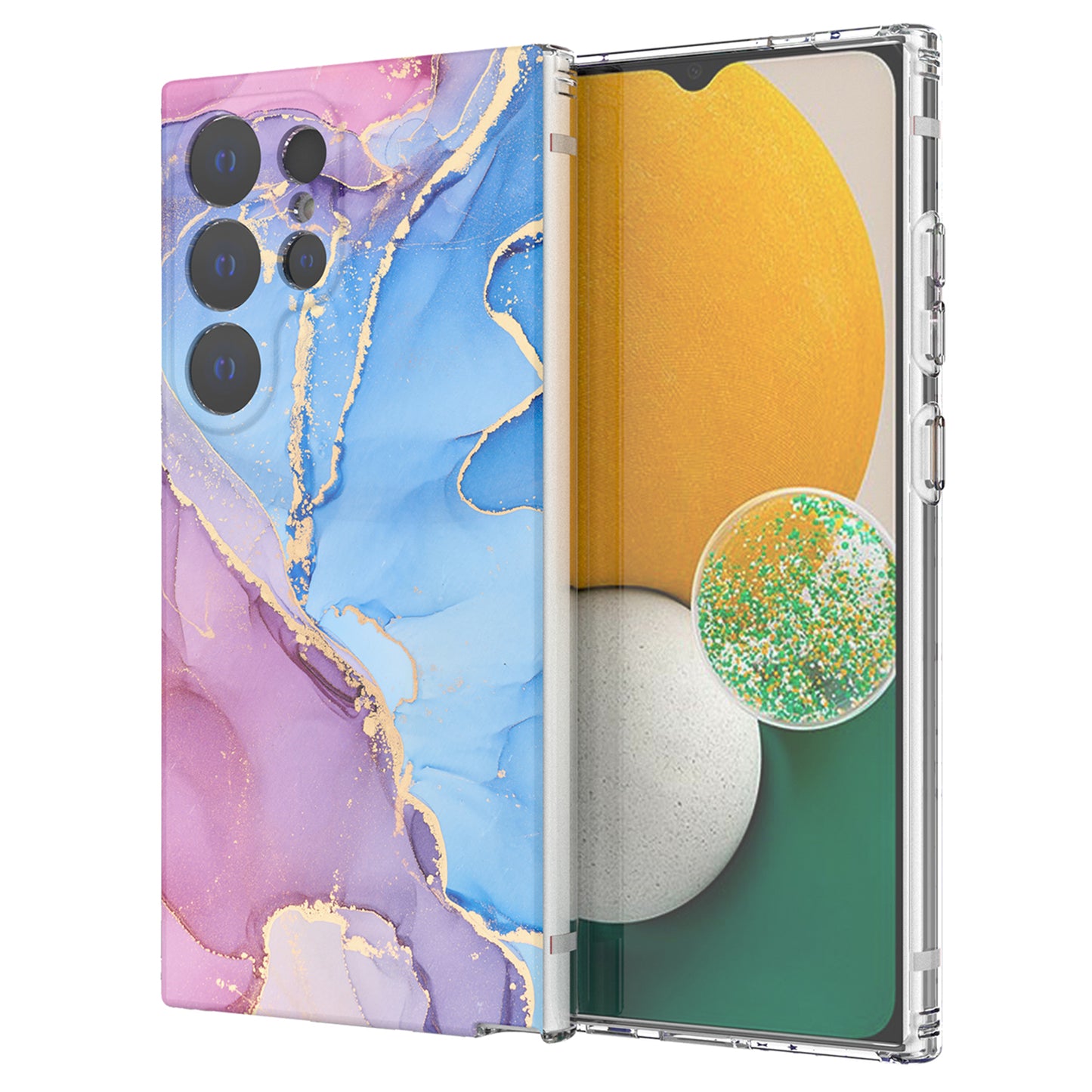 GW18 Phone Case for Samsung Galaxy S24 Ultra Marble Pattern IMD Phone Cover - Style B