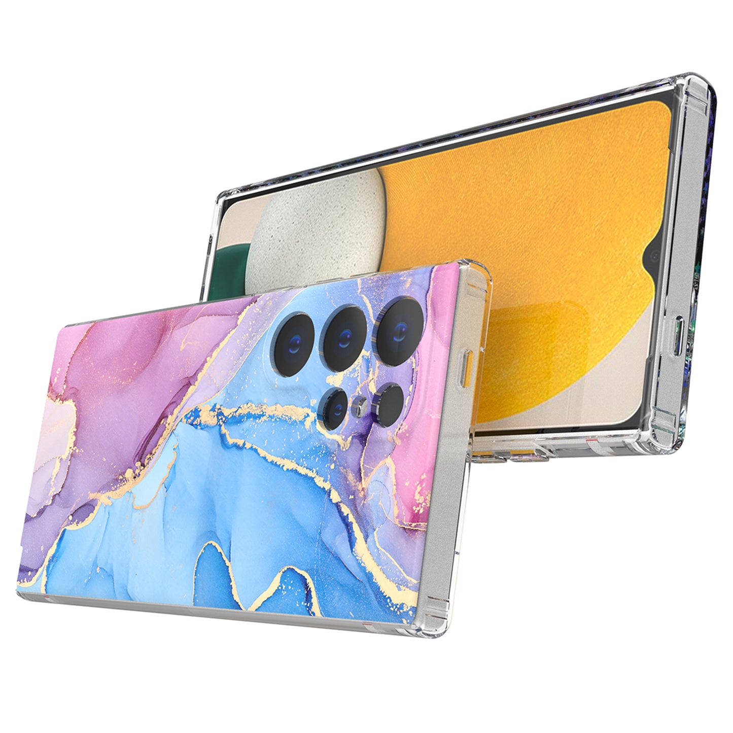 GW18 Phone Case for Samsung Galaxy S24 Ultra Marble Pattern IMD Phone Cover - Style B