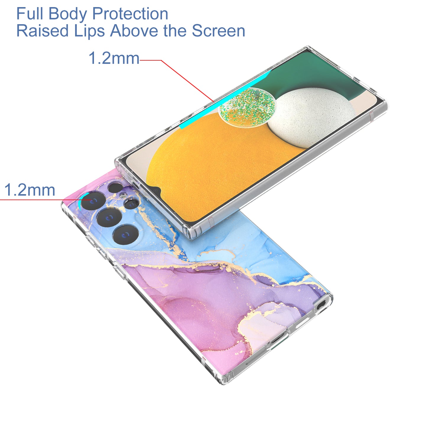 GW18 Phone Case for Samsung Galaxy S24 Ultra Marble Pattern IMD Phone Cover - Style B
