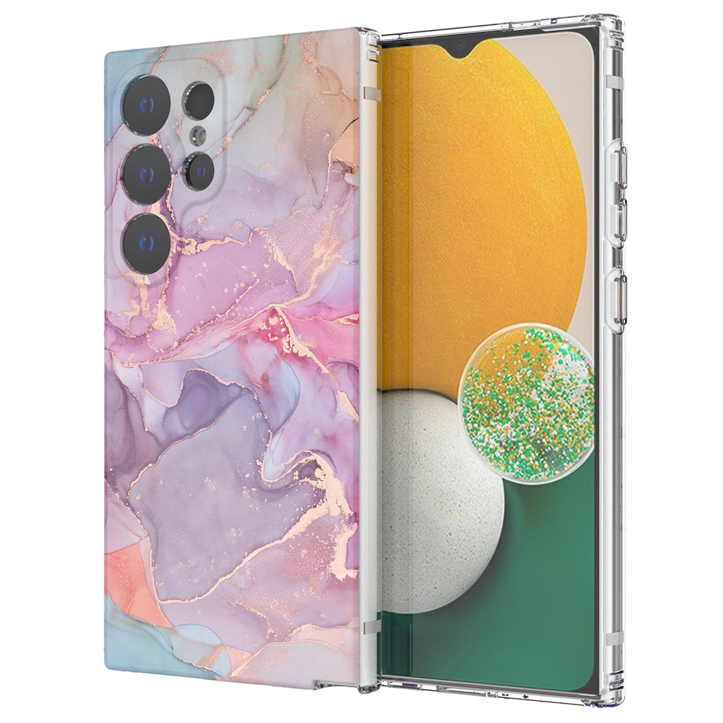 GW18 Phone Case for Samsung Galaxy S24 Ultra Marble Pattern IMD Phone Cover - Style D