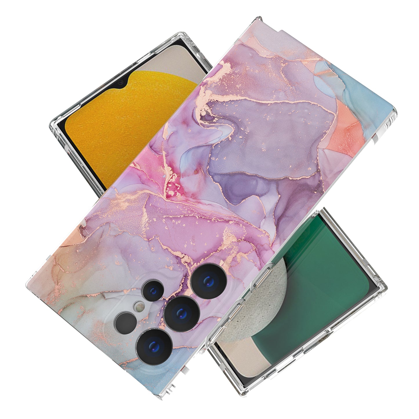 GW18 Phone Case for Samsung Galaxy S24 Ultra Marble Pattern IMD Phone Cover - Style D