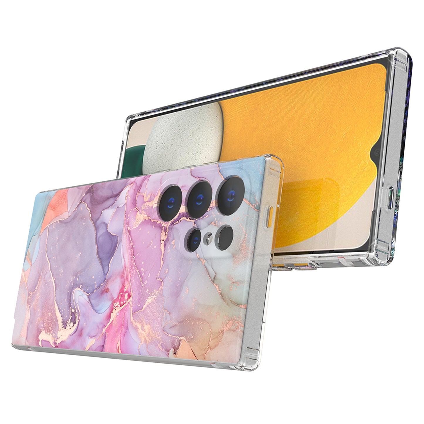 GW18 Phone Case for Samsung Galaxy S24 Ultra Marble Pattern IMD Phone Cover - Style D