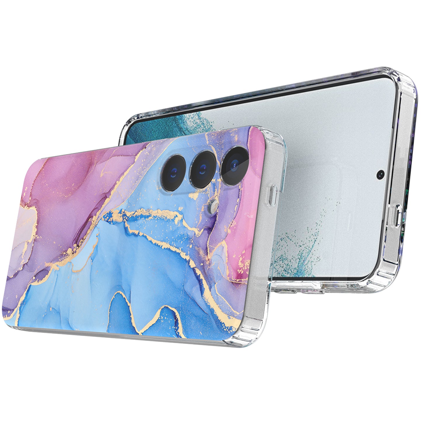For Samsung Galaxy S24 Phone Case GW18 PC+TPU Back Cover IMD Marble Pattern - Style A