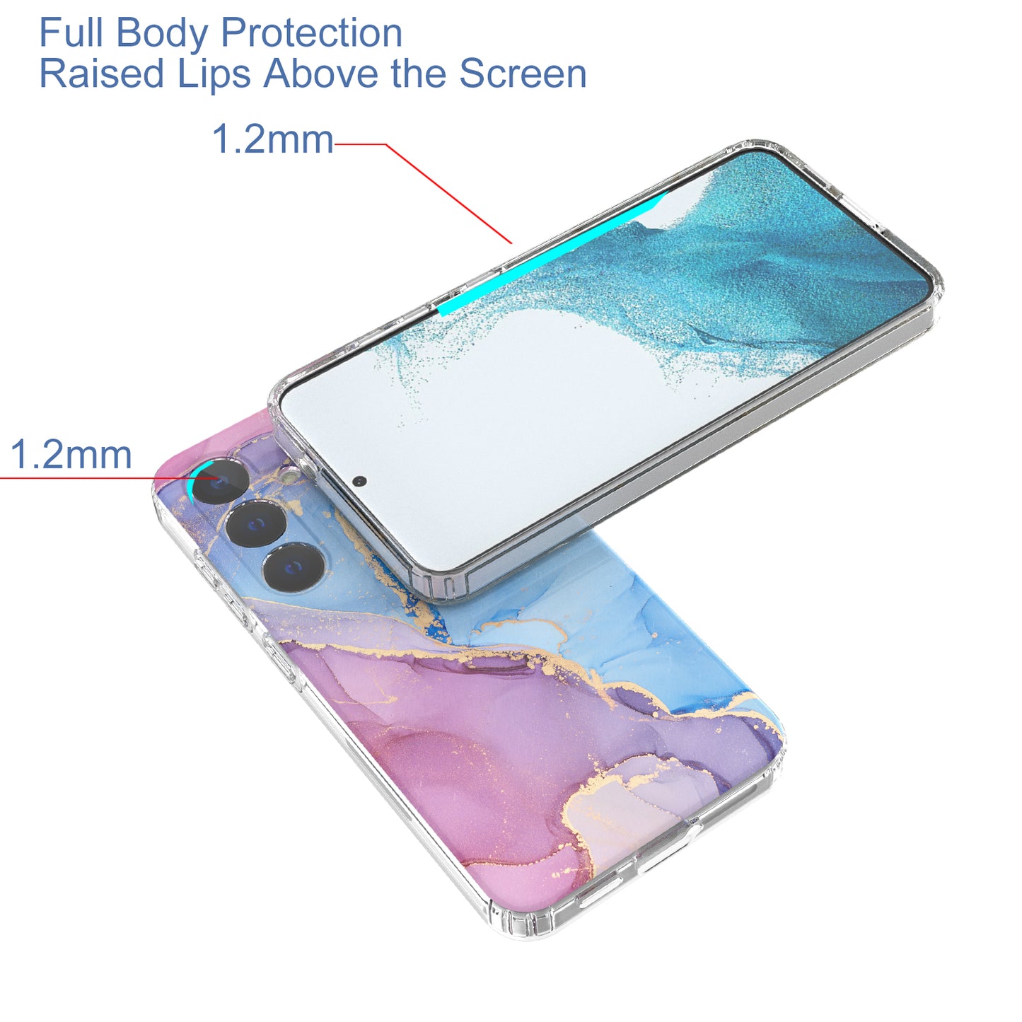 For Samsung Galaxy S24 Phone Case GW18 PC+TPU Back Cover IMD Marble Pattern - Style A