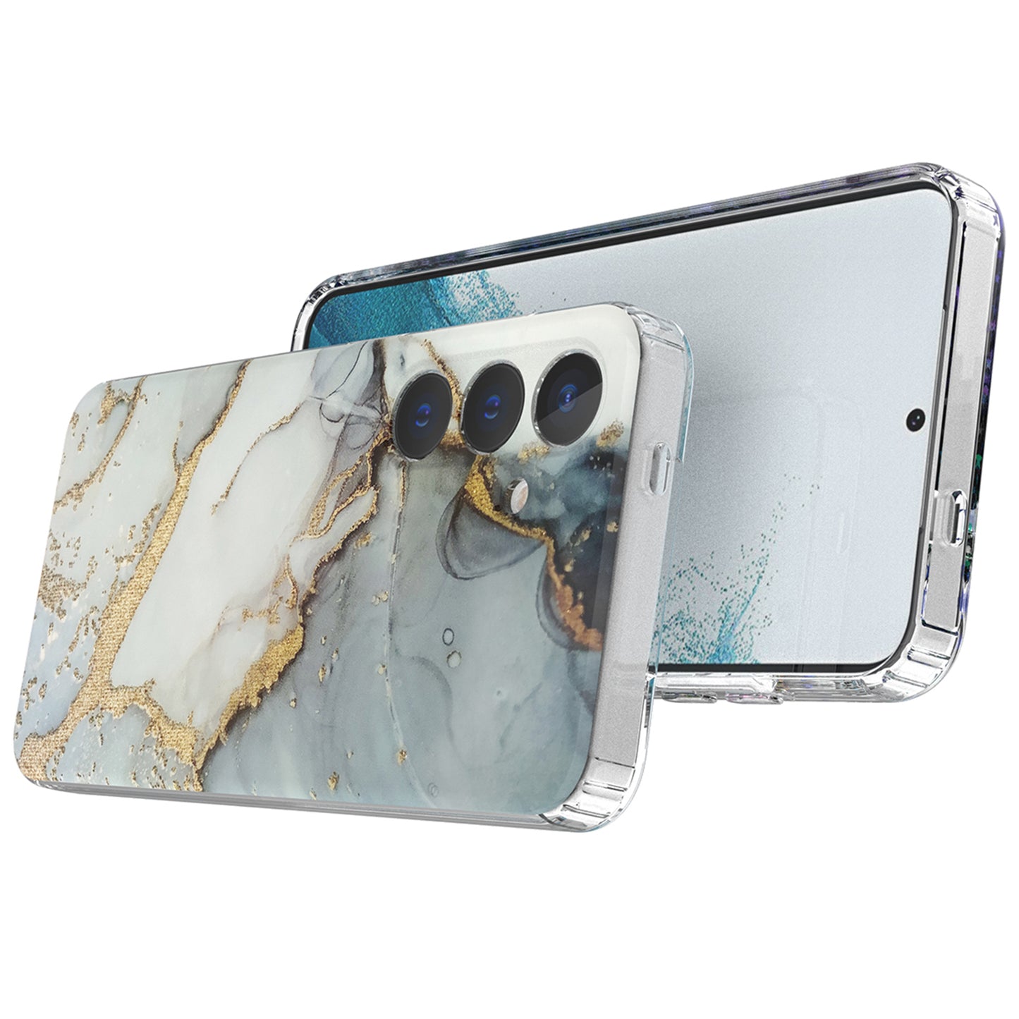 For Samsung Galaxy S24 Phone Case GW18 PC+TPU Back Cover IMD Marble Pattern - Style B