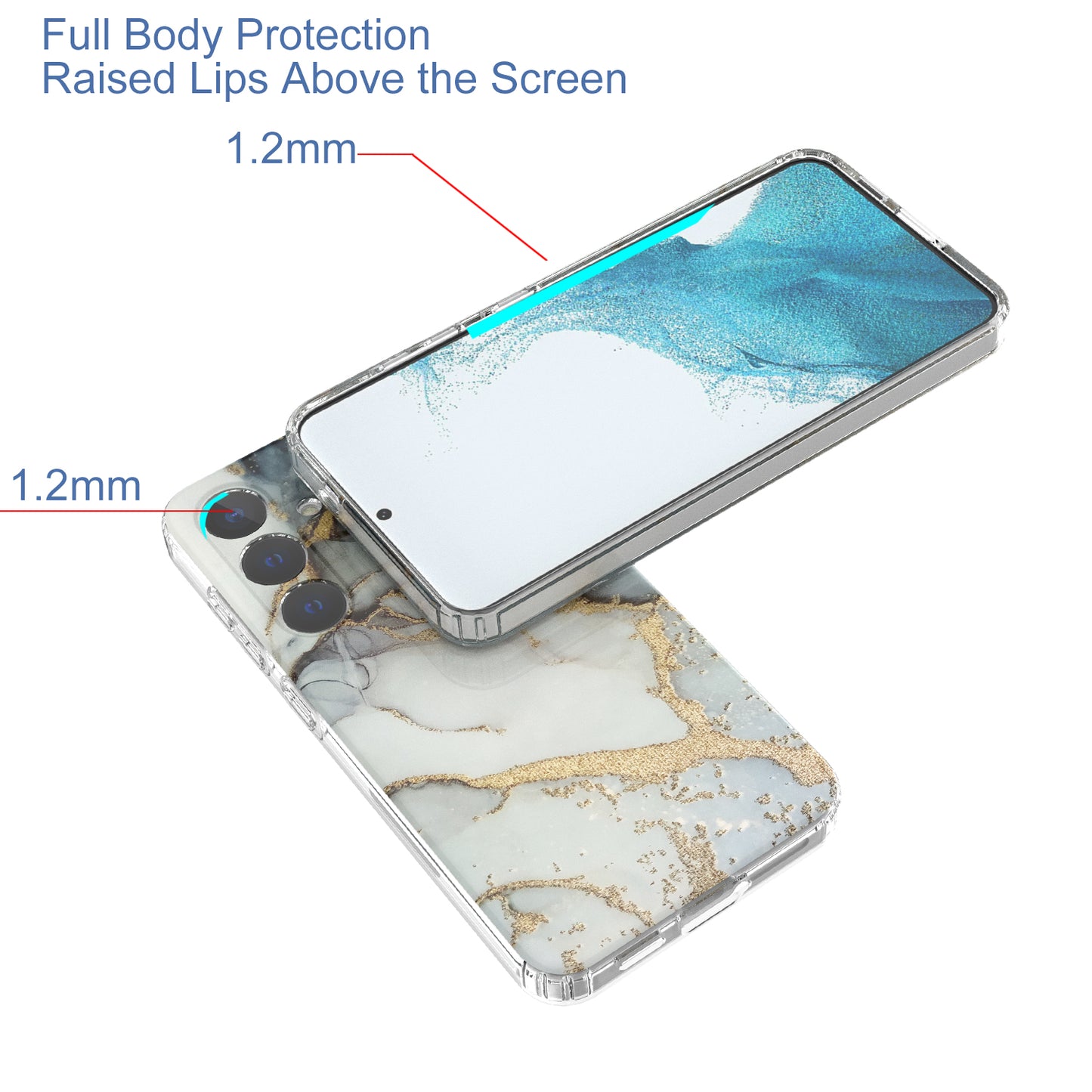 For Samsung Galaxy S24 Phone Case GW18 PC+TPU Back Cover IMD Marble Pattern - Style B
