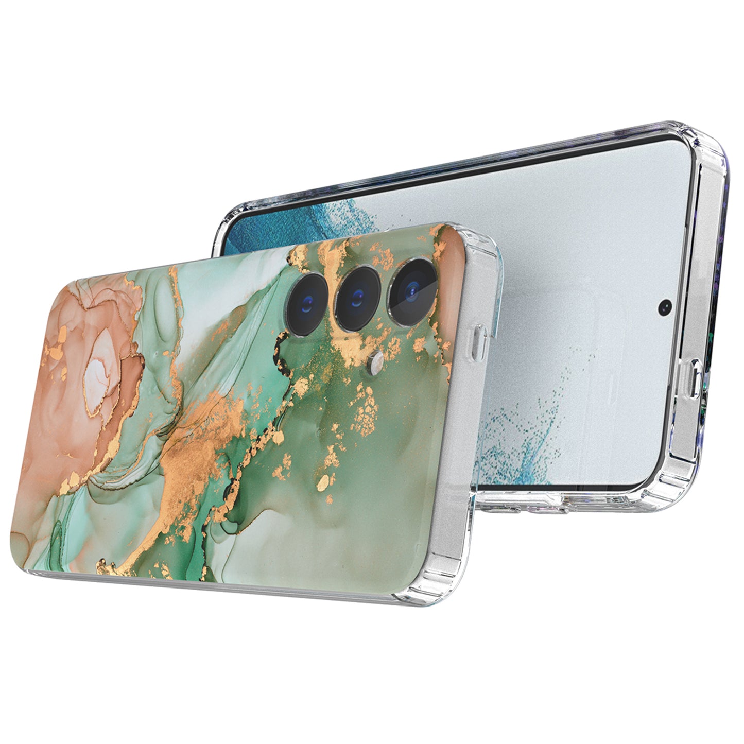 For Samsung Galaxy S24 Phone Case GW18 PC+TPU Back Cover IMD Marble Pattern - Style C