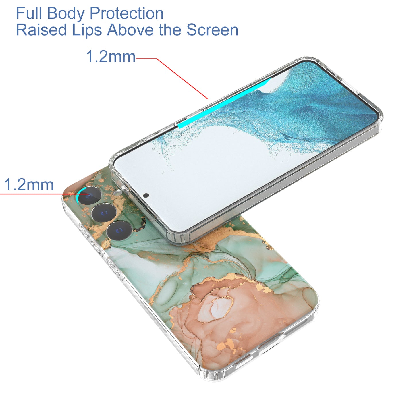 For Samsung Galaxy S24 Phone Case GW18 PC+TPU Back Cover IMD Marble Pattern - Style C