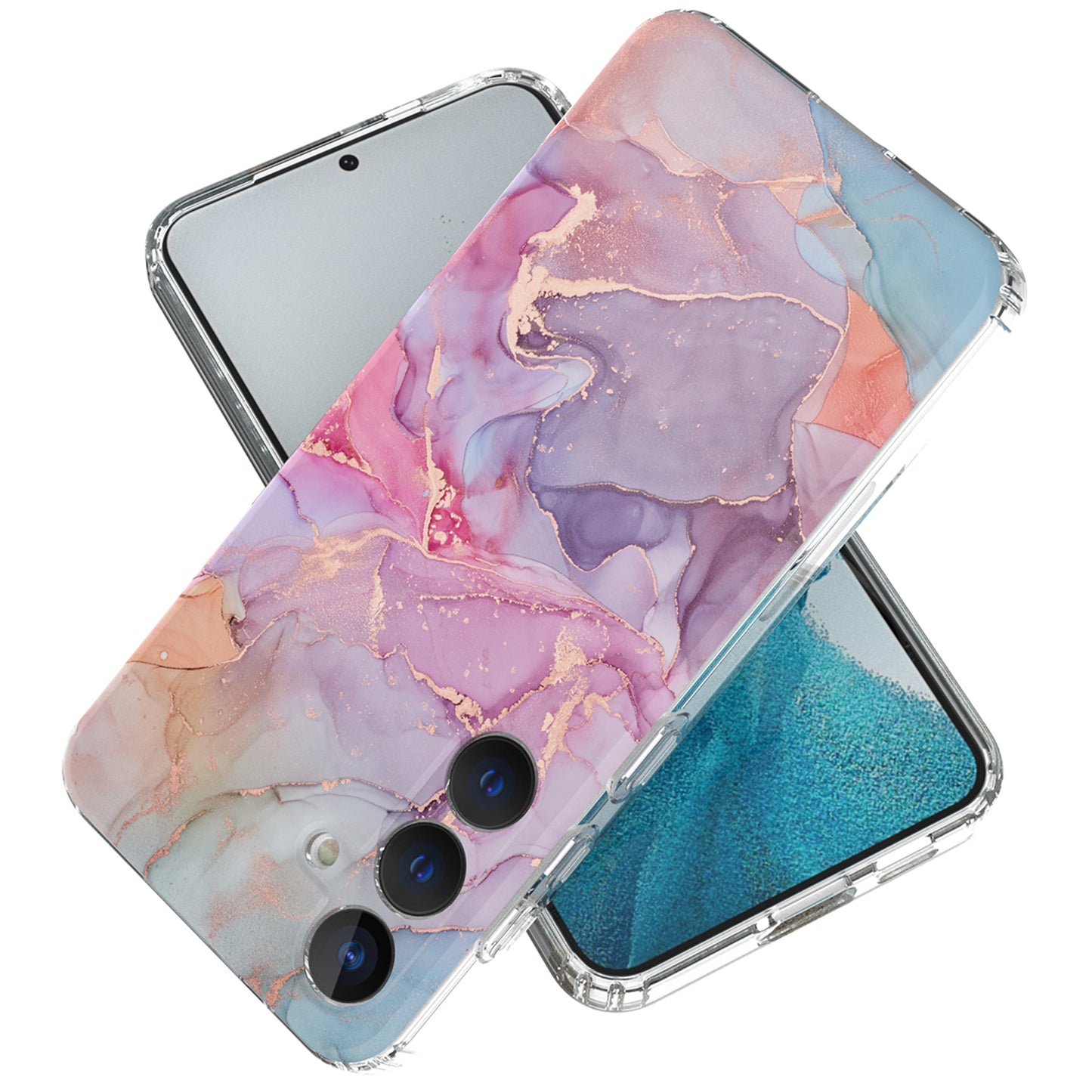 For Samsung Galaxy S24 Phone Case GW18 PC+TPU Back Cover IMD Marble Pattern - Style D