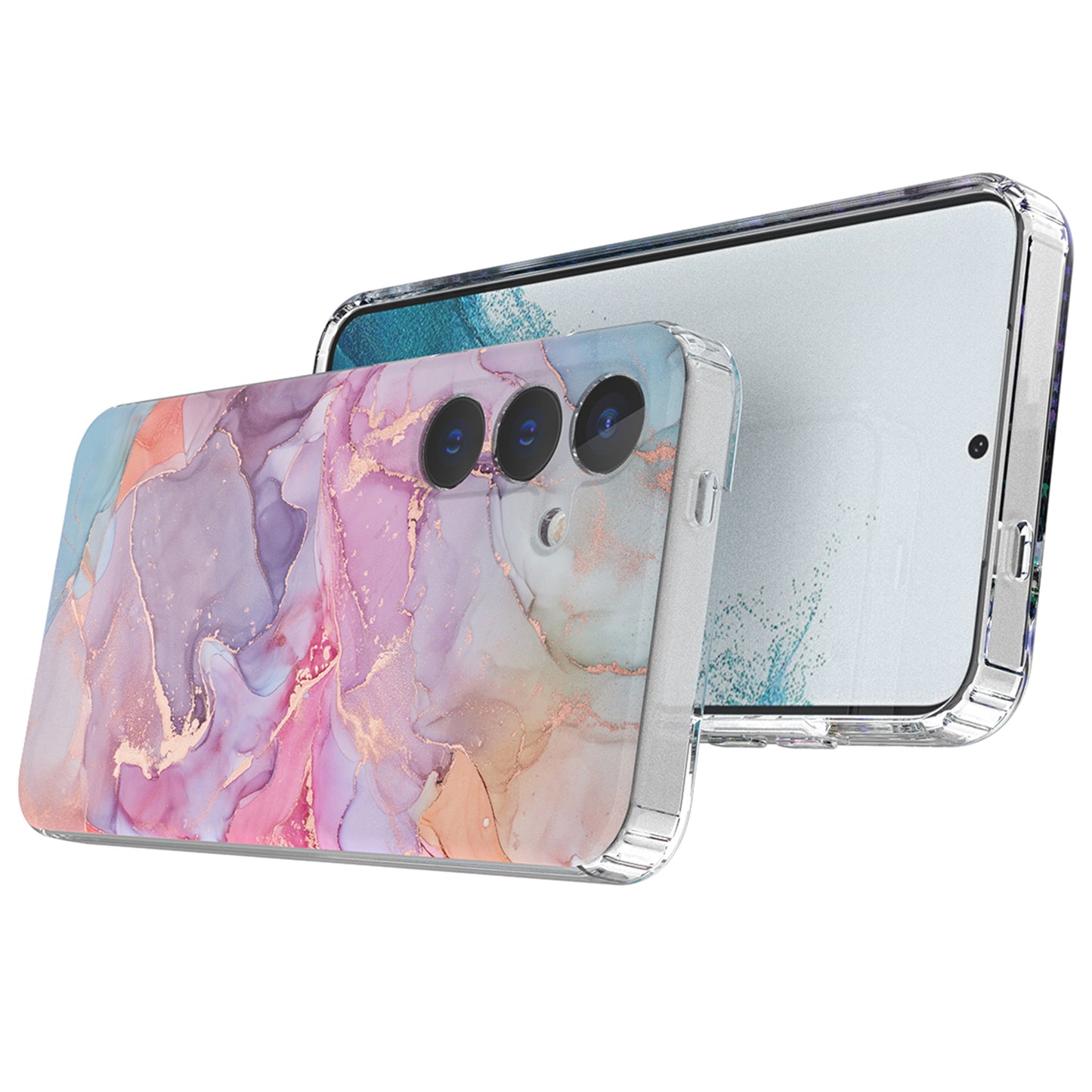 For Samsung Galaxy S24 Phone Case GW18 PC+TPU Back Cover IMD Marble Pattern - Style D