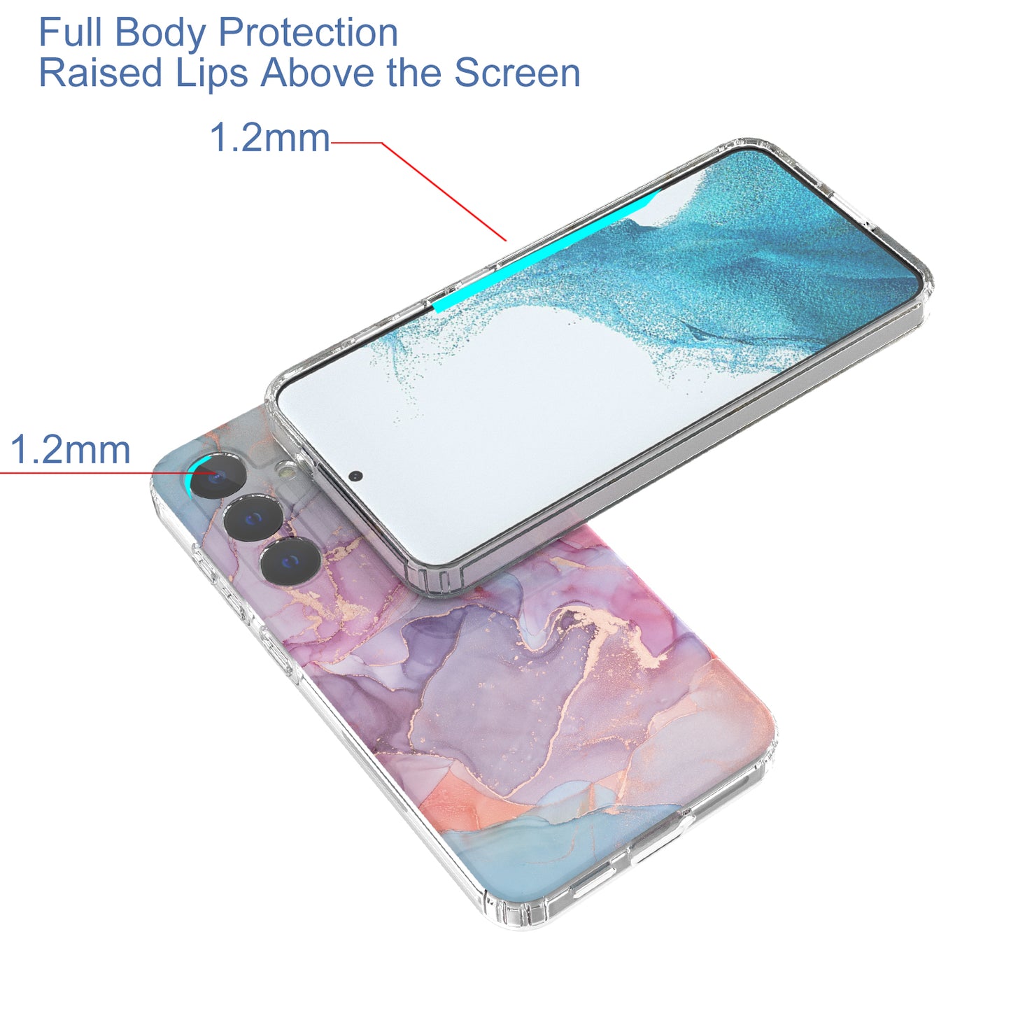 For Samsung Galaxy S24 Phone Case GW18 PC+TPU Back Cover IMD Marble Pattern - Style D