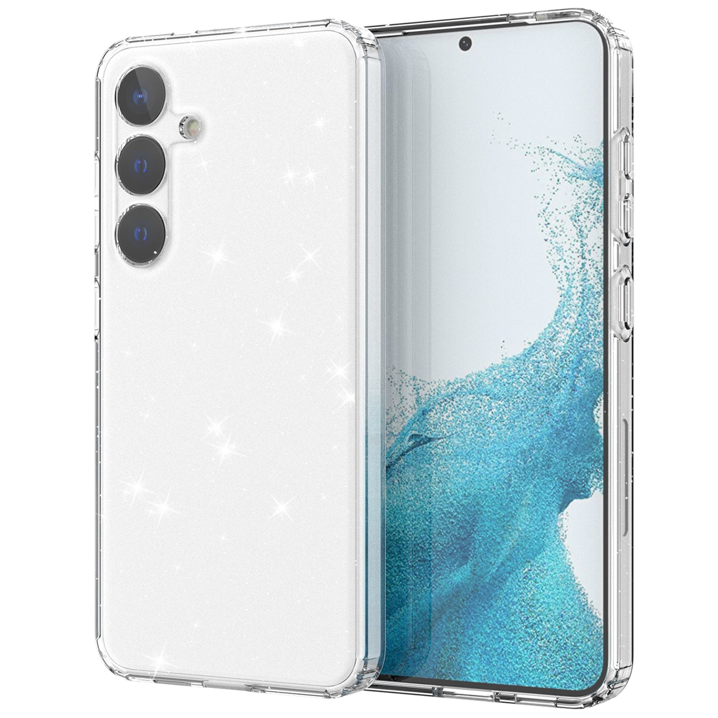 For Samsung Galaxy S24 TPU Case Glitter Clear Phone Back Cover - Transparent