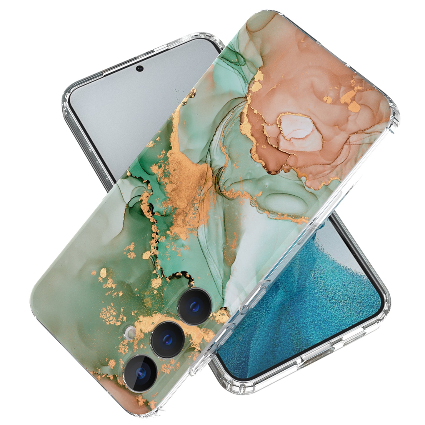 For Samsung Galaxy S24+ Phone Case GW18 Marble Pattern IMD Phone Cover - Style A