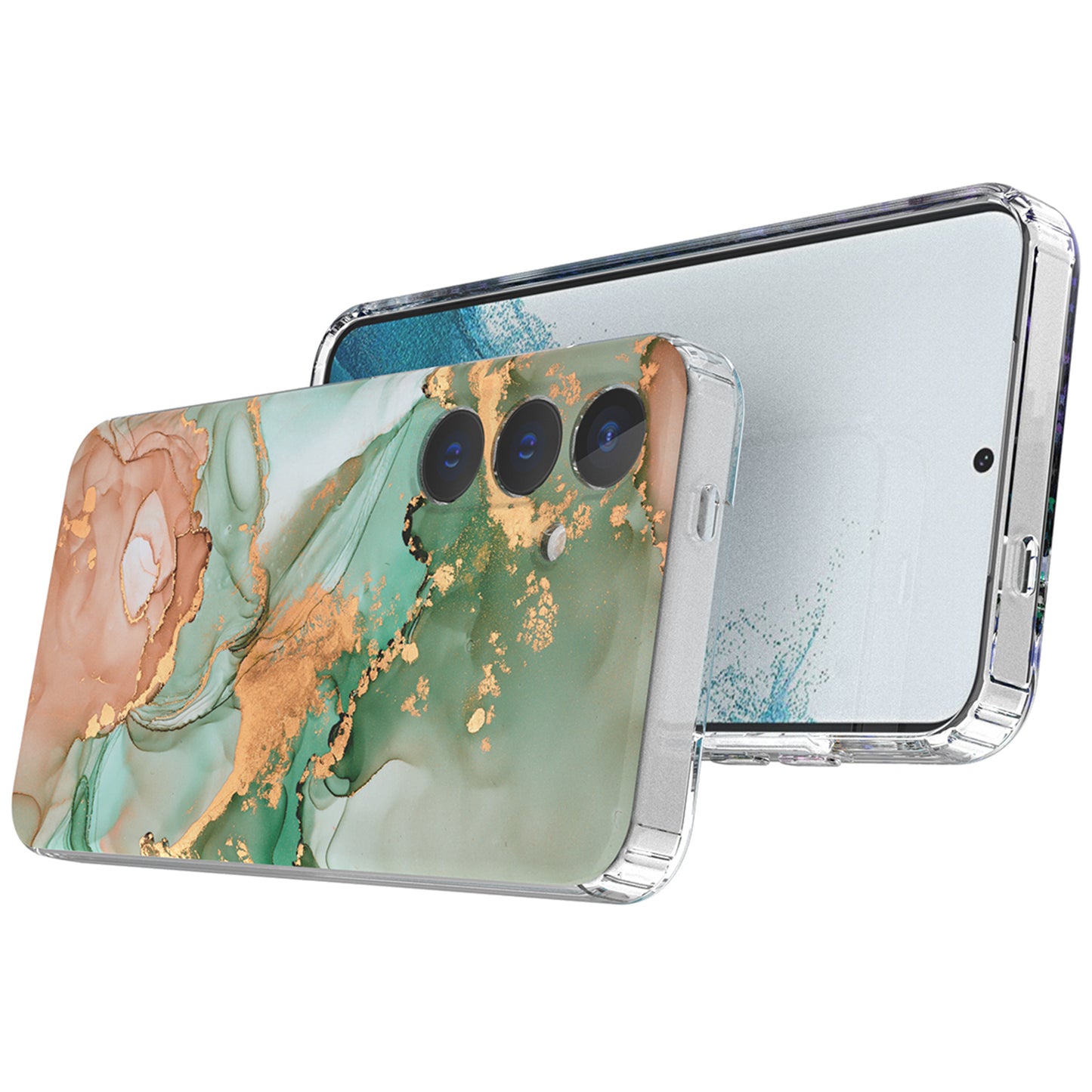 For Samsung Galaxy S24+ Phone Case GW18 Marble Pattern IMD Phone Cover - Style A