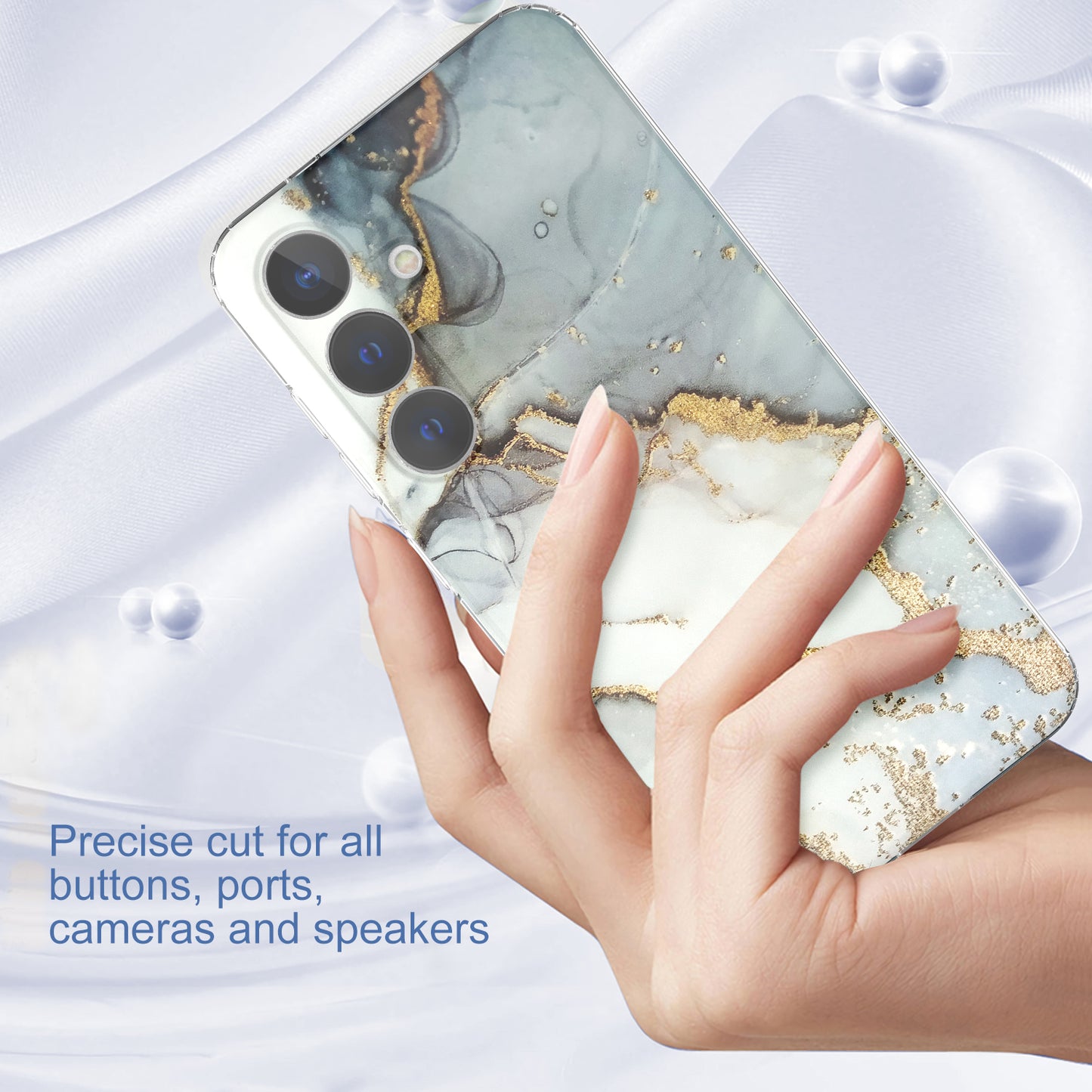 For Samsung Galaxy S24+ Phone Case GW18 Marble Pattern IMD Phone Cover - Style B