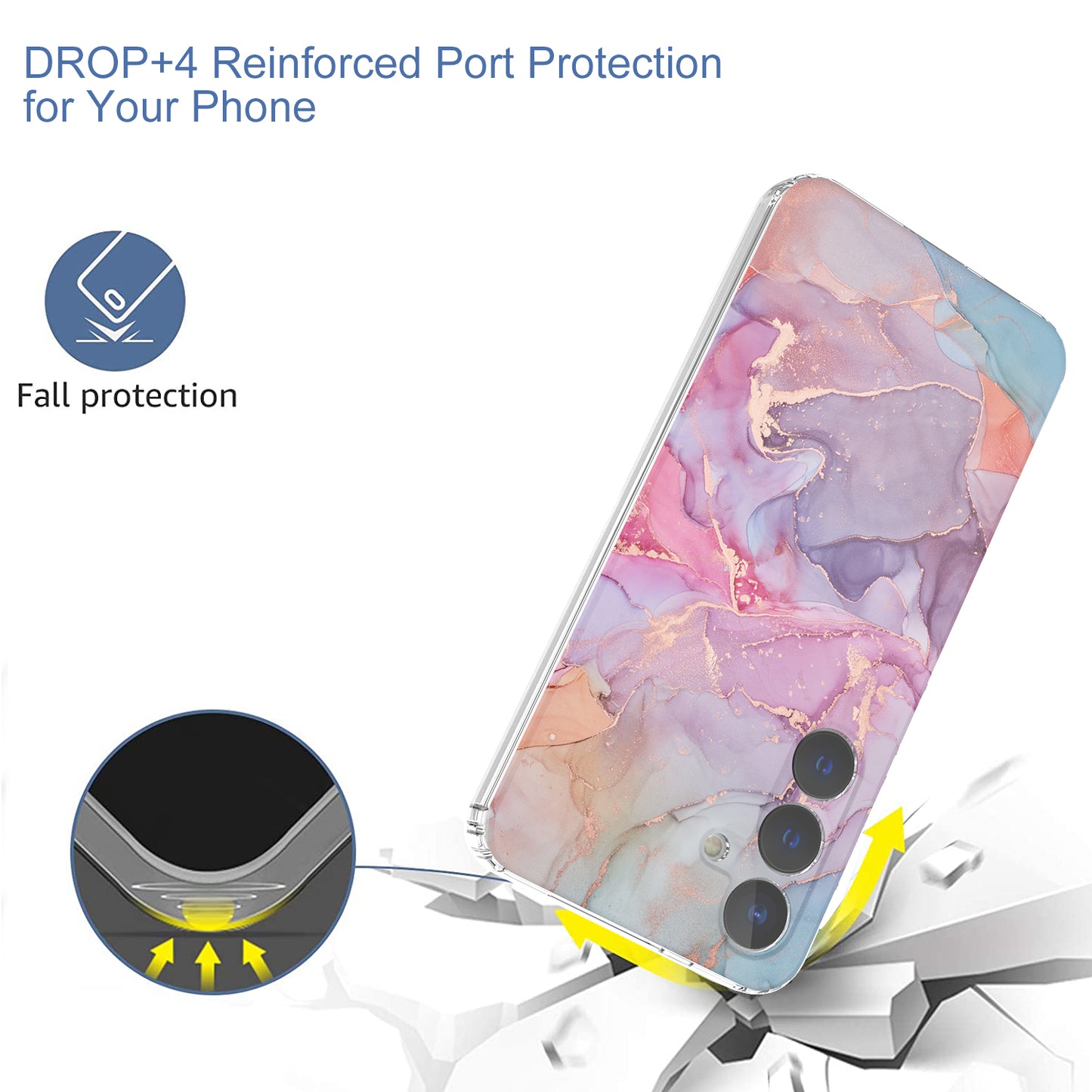 For Samsung Galaxy S24+ Phone Case GW18 Marble Pattern IMD Phone Cover - Style D