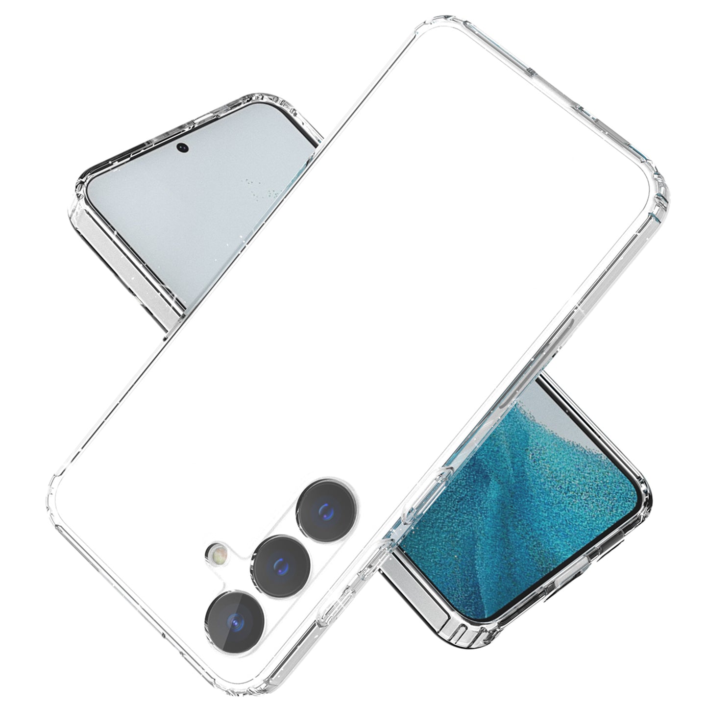 For Samsung Galaxy S24+ Clear Phone Case Soft TPU Cover Glitter Powder - Transparent