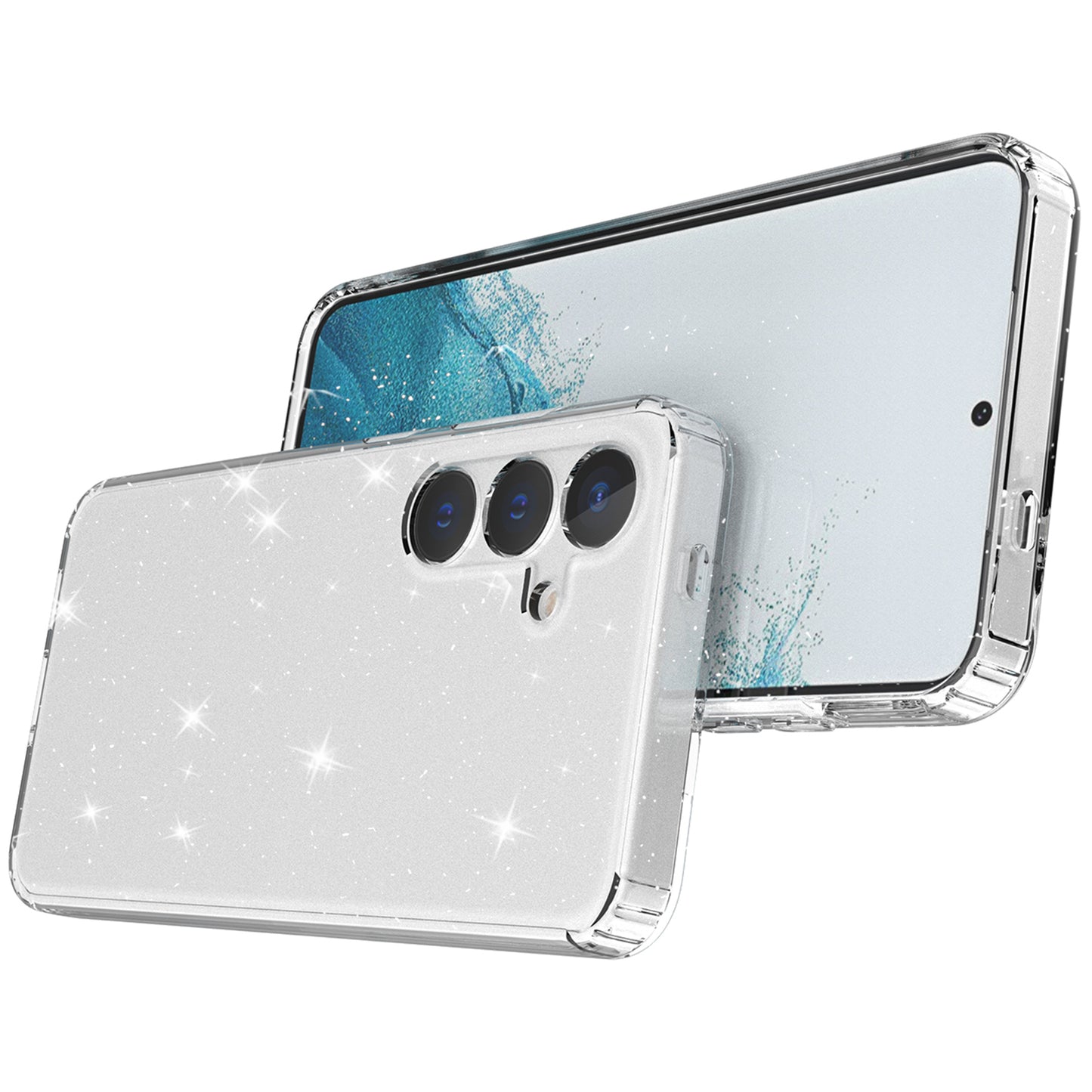 For Samsung Galaxy S24+ Clear Phone Case Soft TPU Cover Glitter Powder - Transparent