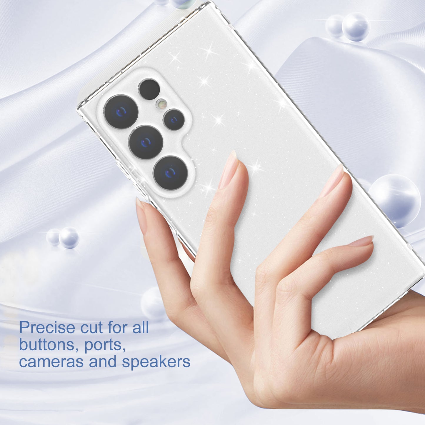 For Samsung Galaxy S24 Ultra TPU Case Glitter Powder Transparent Phone Cover - Transparent