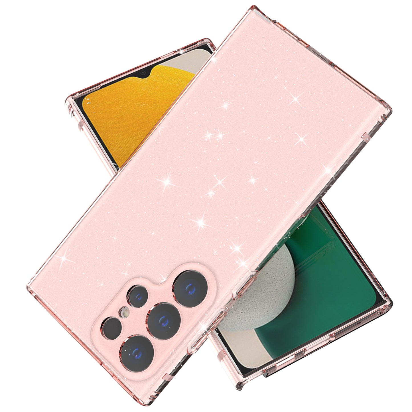 For Samsung Galaxy S24 Ultra TPU Case Glitter Powder Transparent Phone Cover - Transparent Pink