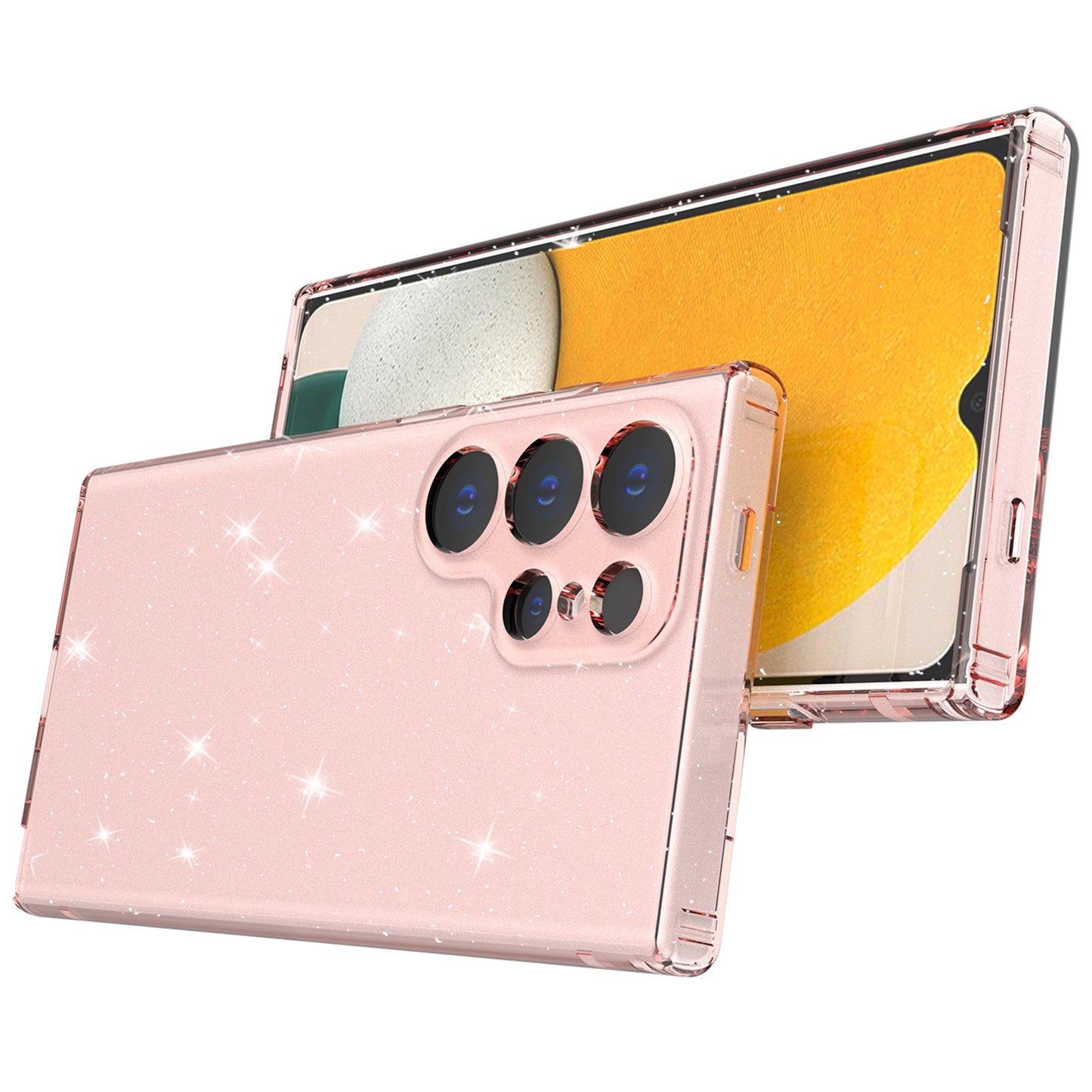 For Samsung Galaxy S24 Ultra TPU Case Glitter Powder Transparent Phone Cover - Transparent Pink