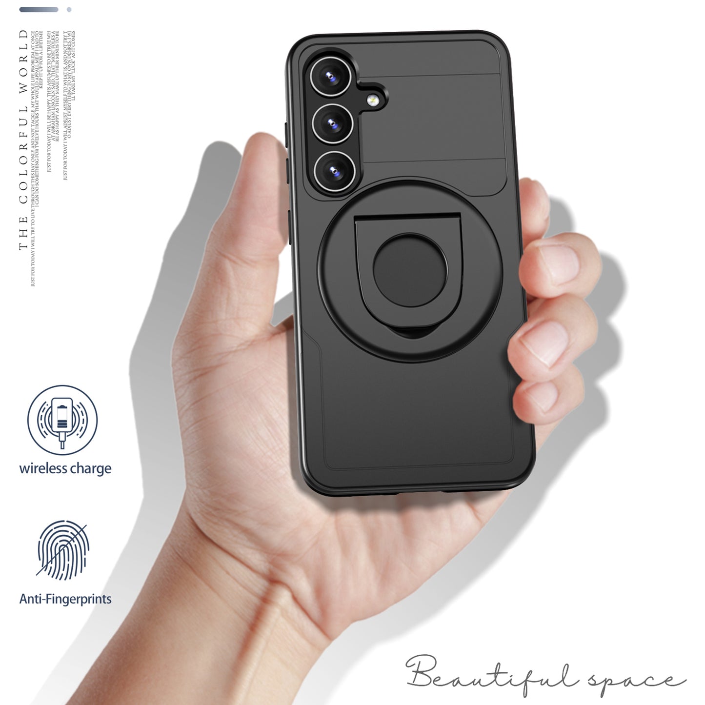 For Samsung Galaxy S24 Phone Case PC+TPU Magnetic Cover Military Grade Shockproof - Black