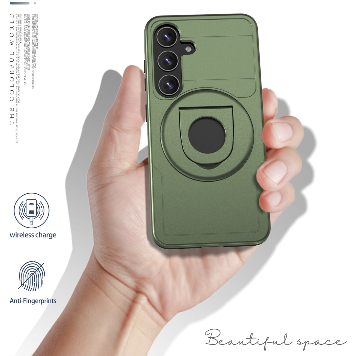 For Samsung Galaxy S24 Phone Case PC+TPU Magnetic Cover Military Grade Shockproof - Green