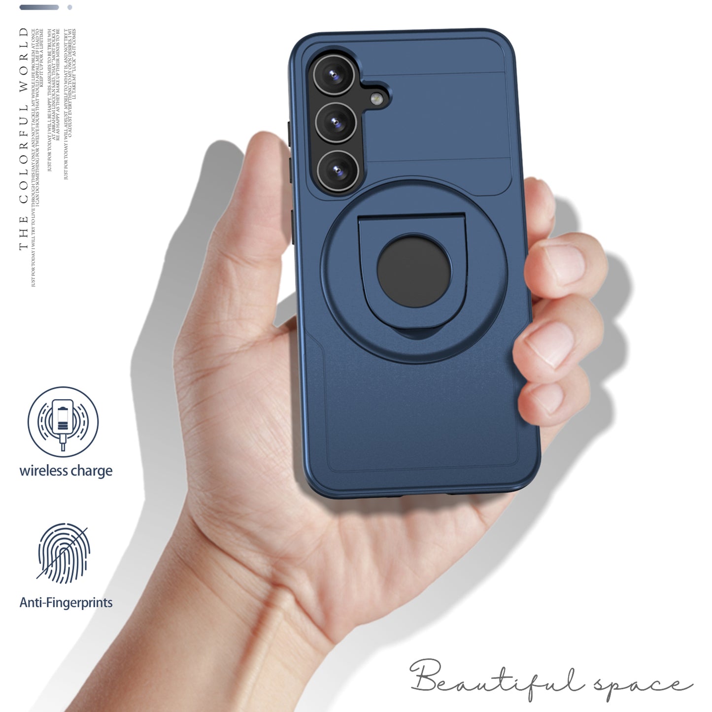 For Samsung Galaxy S24 Phone Case PC+TPU Magnetic Cover Military Grade Shockproof - Blue