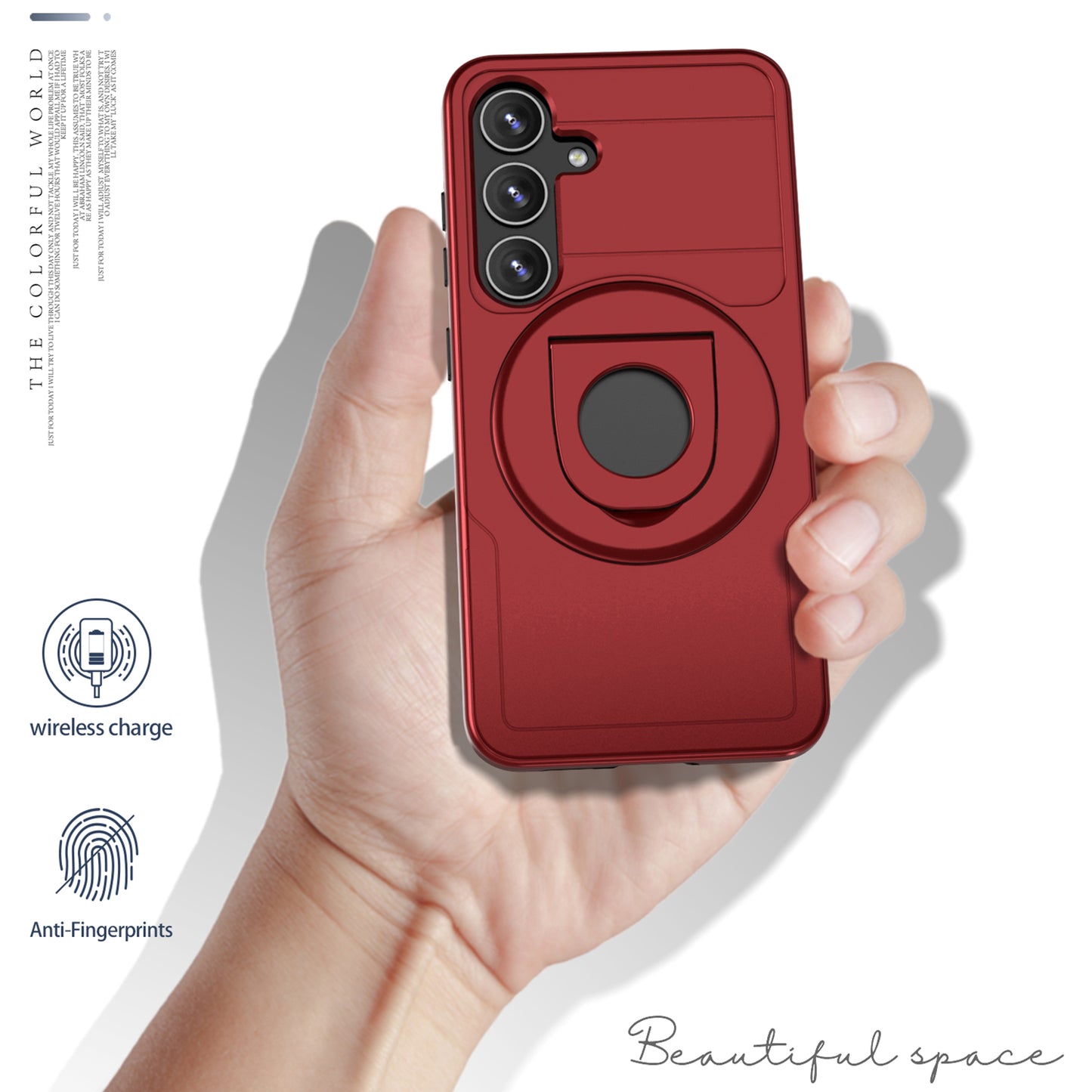 For Samsung Galaxy S24 Phone Case PC+TPU Magnetic Cover Military Grade Shockproof - Red