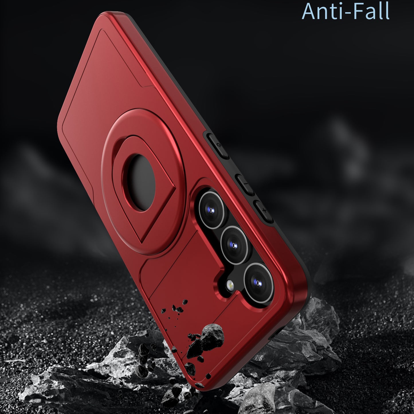 For Samsung Galaxy S24 Phone Case PC+TPU Magnetic Cover Military Grade Shockproof - Red