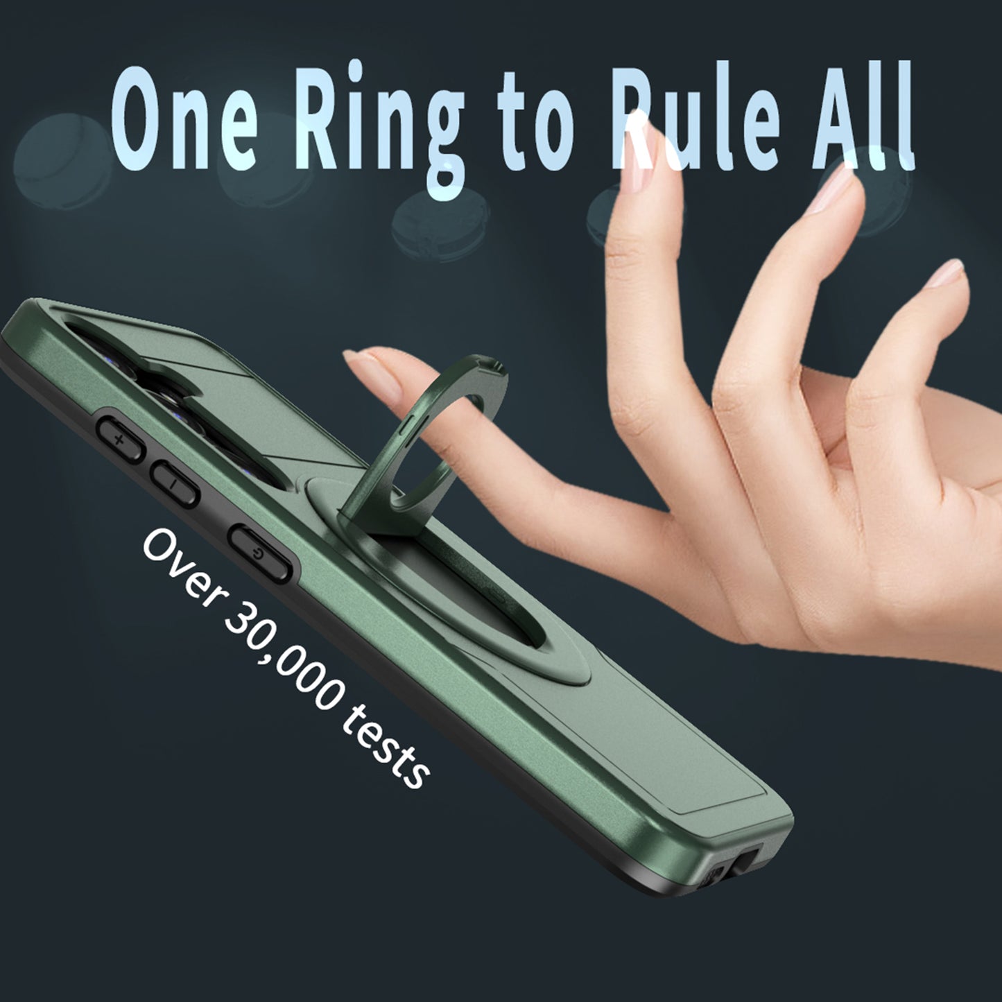 For Samsung Galaxy S24 Phone Case PC+TPU Magnetic Cover Military Grade Shockproof - Blackish Green